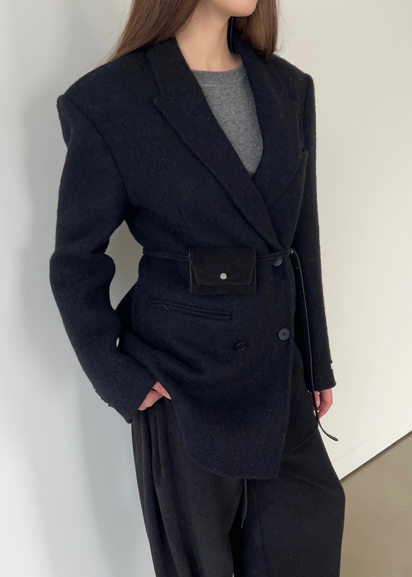 ANOTHER AVENUE東大門㊣代購女裝新品休閑夾克羊駝毛手工羊毛ANOTHER AVENUE夾克