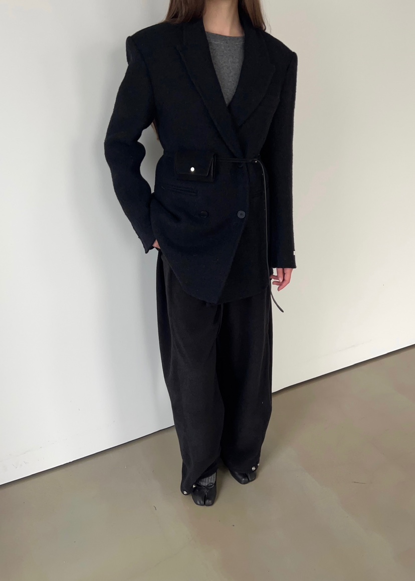 ANOTHER AVENUE東大門㊣代購女裝新品休閑夾克羊駝毛手工羊毛ANOTHER AVENUE夾克