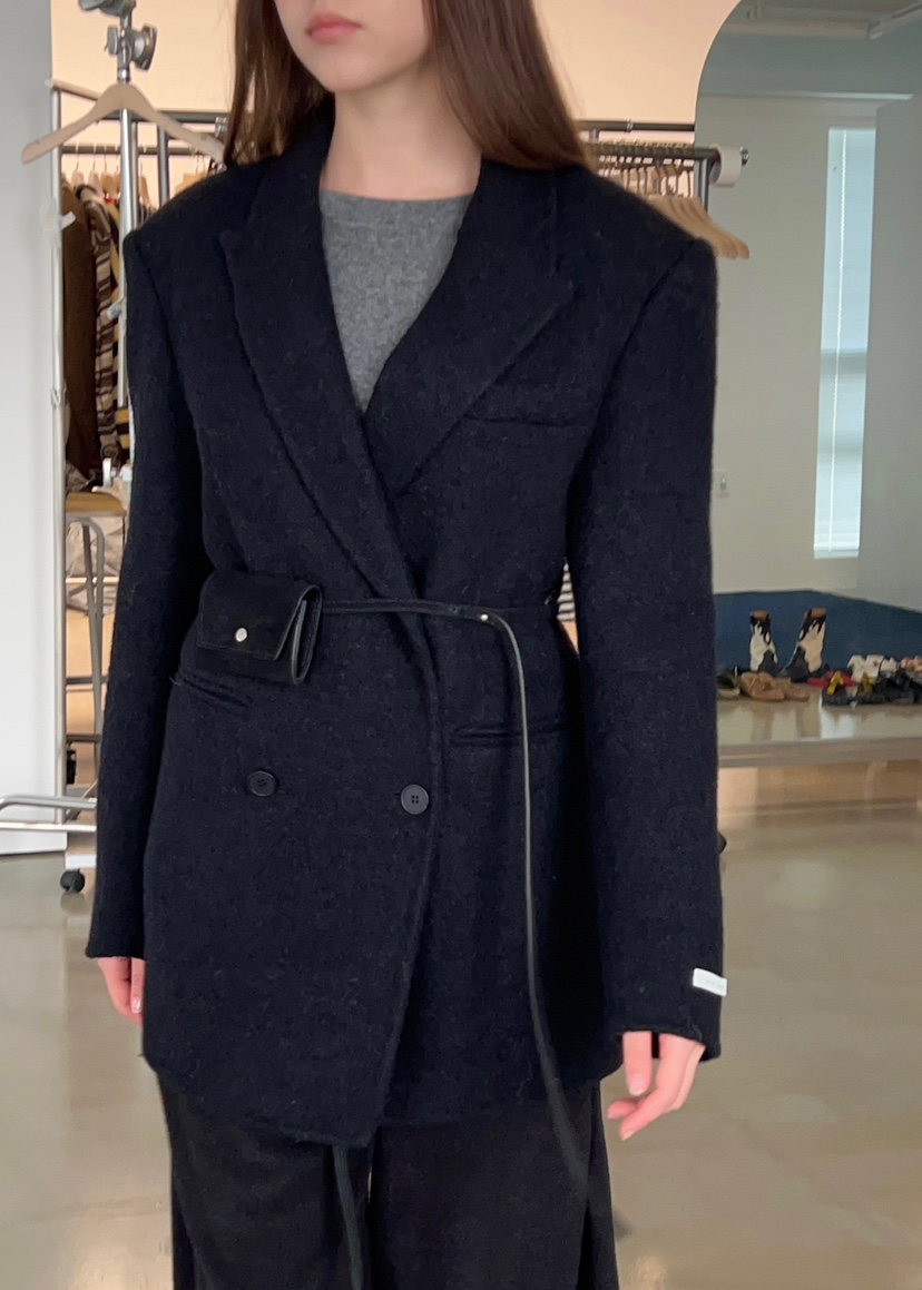 ANOTHER AVENUE東大門㊣代購女裝新品休閑夾克羊駝毛手工羊毛ANOTHER AVENUE夾克