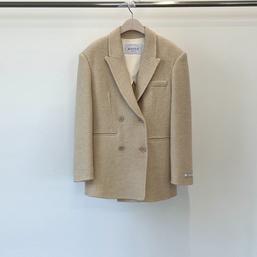 ANOTHER AVENUE東大門㊣代購女裝新品休閑夾克羊駝毛手工羊毛ANOTHER AVENUE夾克圖色1