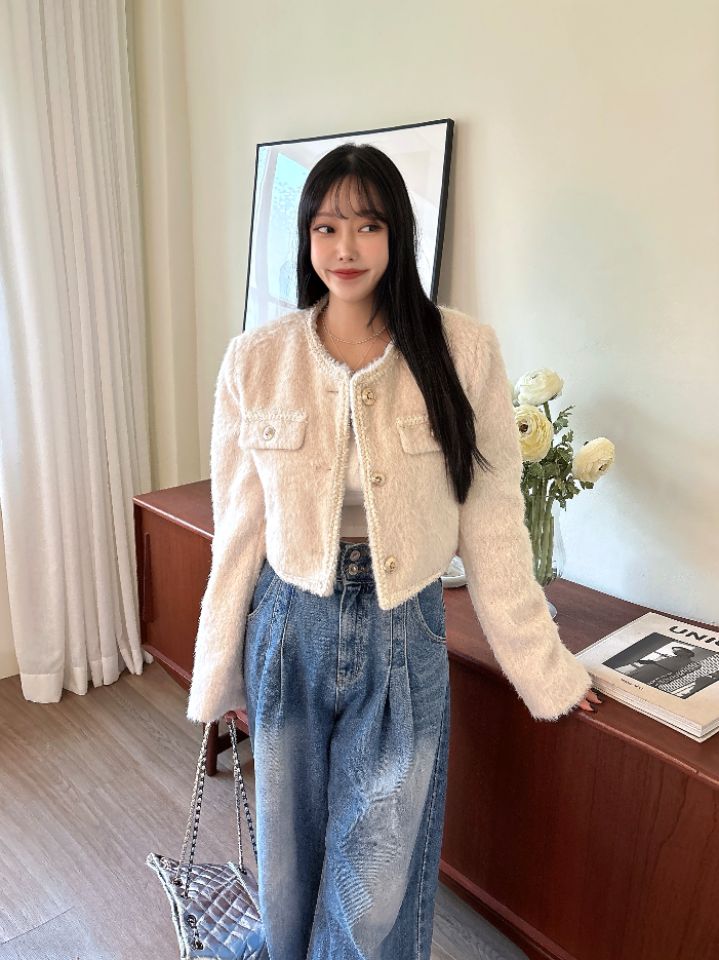 mars韓國直郵㊣女裝新品25秋冬時尚人氣休閑真品夾克粗花呢mars夾克