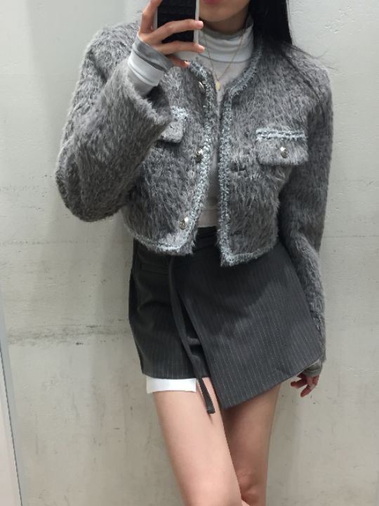 mars韓國直郵㊣女裝新品25秋冬時尚人氣休閑真品夾克粗花呢mars夾克