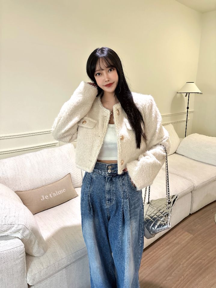 mars韓國直郵㊣女裝新品25秋冬時尚人氣休閑真品夾克粗花呢mars夾克