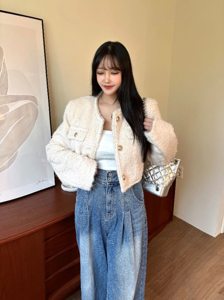 mars韓國直郵㊣女裝新品25秋冬時尚人氣休閑真品夾克粗花呢mars夾克