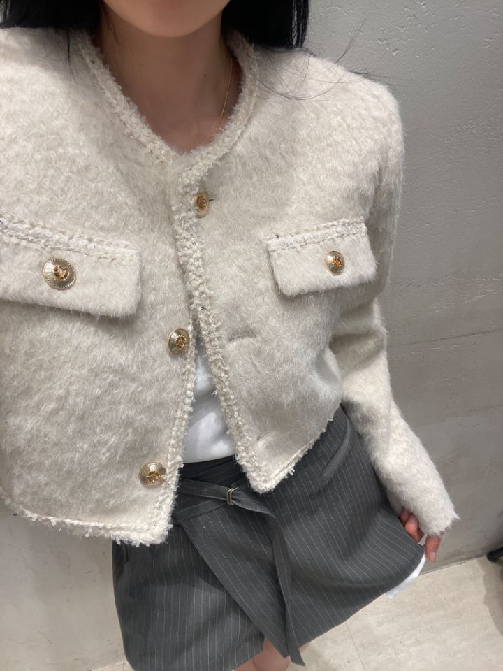 mars韓國直郵㊣女裝新品25秋冬時尚人氣休閑真品夾克粗花呢mars夾克