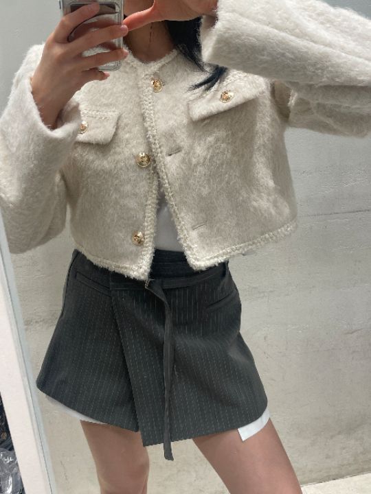 mars韓國直郵㊣女裝新品25秋冬時尚人氣休閑真品夾克粗花呢mars夾克