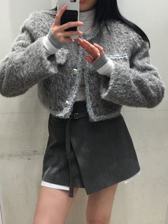 mars韓國直郵㊣女裝新品25秋冬時尚人氣休閑真品夾克粗花呢mars夾克