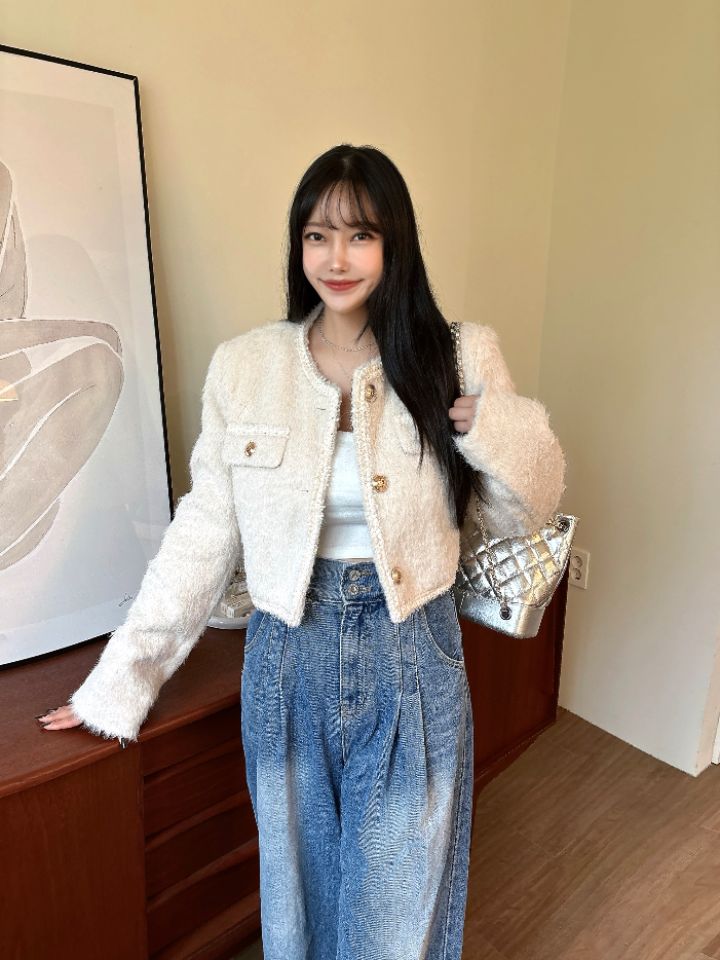 mars韓國直郵㊣女裝新品25秋冬時尚人氣休閑真品夾克粗花呢mars夾克