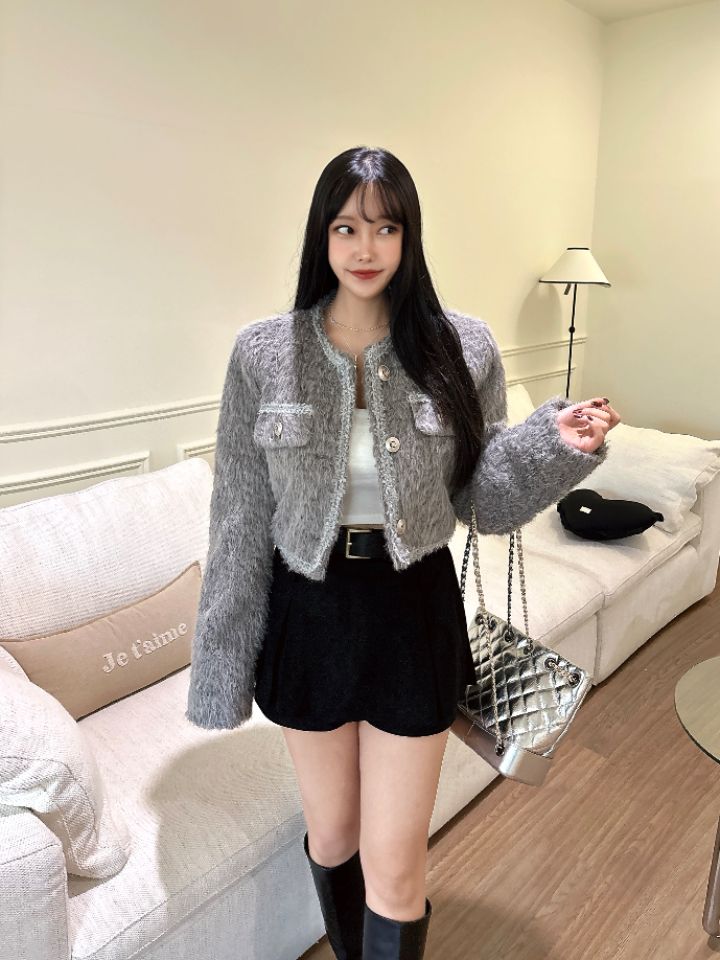 mars韓國直郵㊣女裝新品25秋冬時尚人氣休閑真品夾克粗花呢mars夾克