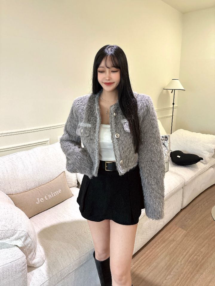 mars韓國直郵㊣女裝新品25秋冬時尚人氣休閑真品夾克粗花呢mars夾克