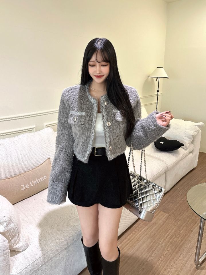 mars韓國直郵㊣女裝新品25秋冬時尚人氣休閑真品夾克粗花呢mars夾克