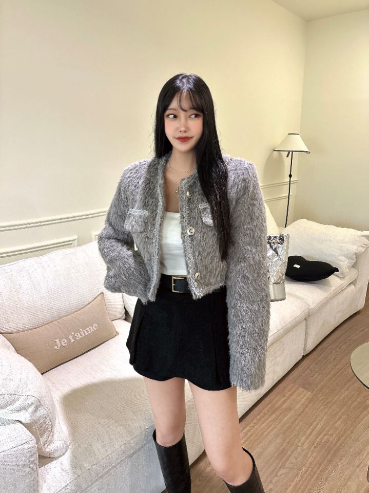 mars韓國直郵㊣女裝新品25秋冬時尚人氣休閑真品夾克粗花呢mars夾克