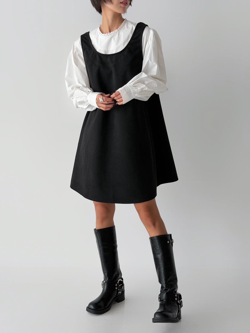 ANGLOG BEIGE韓國代購㊣女裝新款時尚連衣裙不含內搭絨面革ANGLOG BEIGE連衣裙