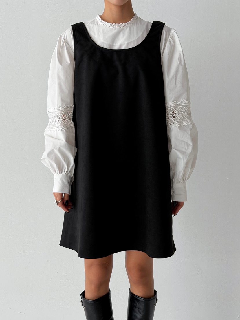 ANGLOG BEIGE韓國代購㊣女裝新款時尚連衣裙不含內搭絨面革ANGLOG BEIGE連衣裙圖色2