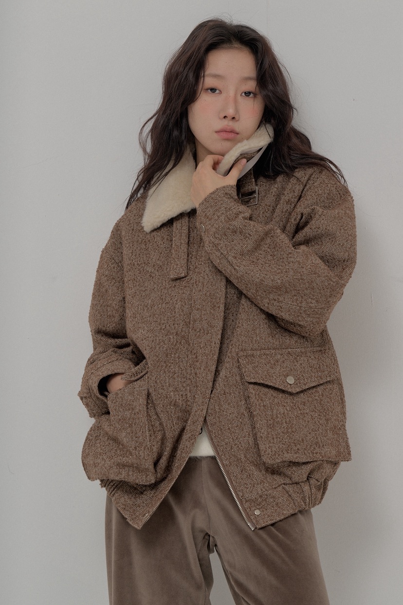 ATHEA韓國直郵㊣女士新品休閑25秋冬人氣熱賣夾克粗花呢羊毛ATHEA夾克