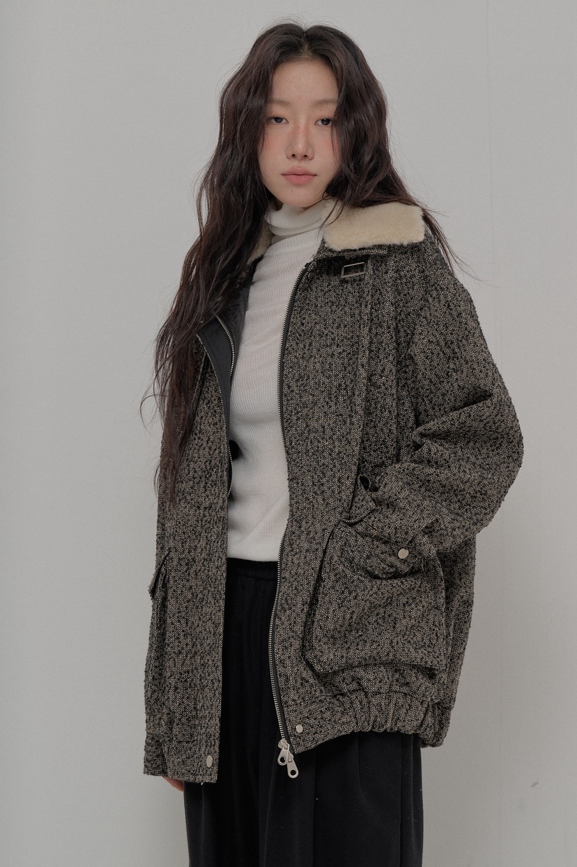 ATHEA韓國直郵㊣女士新品休閑25秋冬人氣熱賣夾克粗花呢羊毛ATHEA夾克