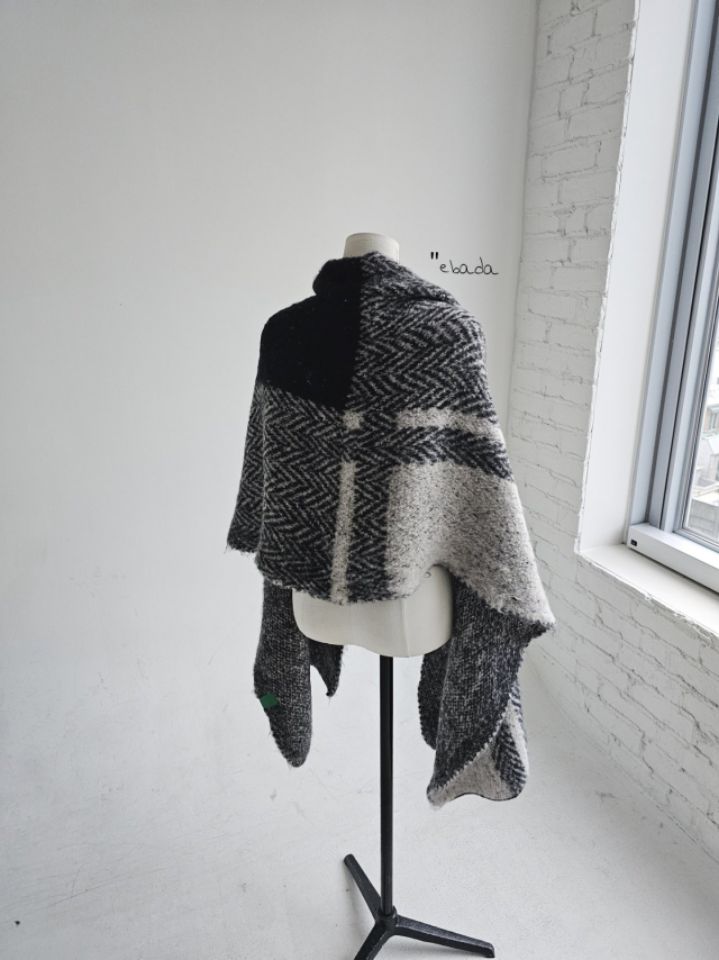 EBADA東大門㊣代購女士新品休閑25秋冬真品圍巾披肩人字紋披肩EBADA圍巾/披肩