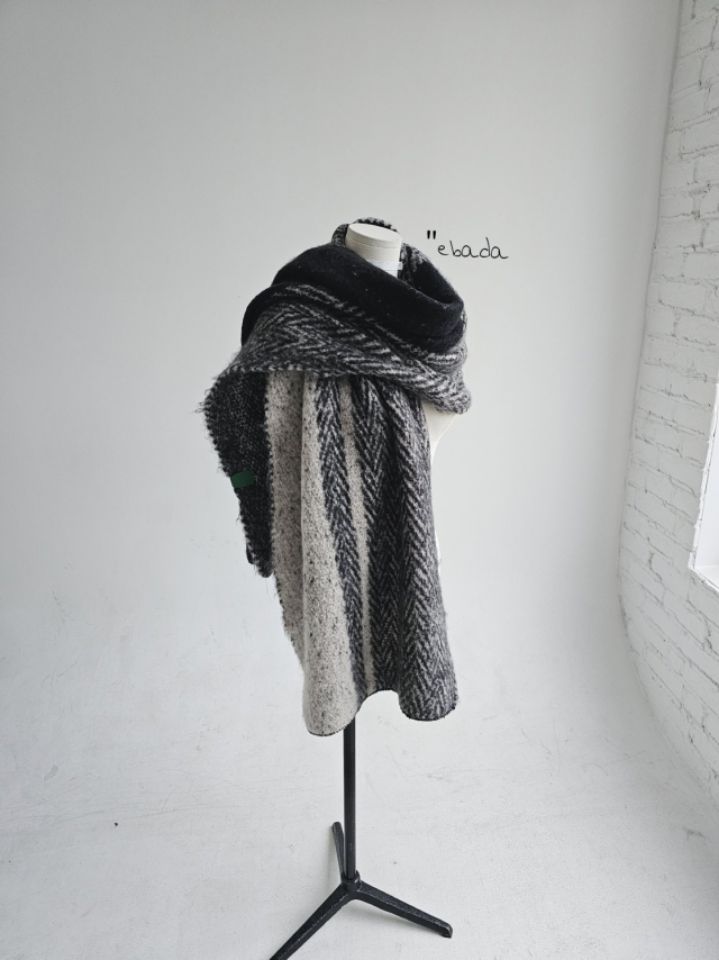 EBADA東大門㊣代購女士新品休閑25秋冬真品圍巾披肩人字紋披肩EBADA圍巾/披肩