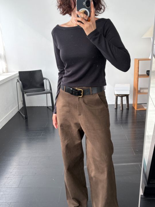 CALLIT韓國直郵㊣女裝新款時尚職業熱賣休閑25秋冬長袖T恤船領CALLIT長袖T恤