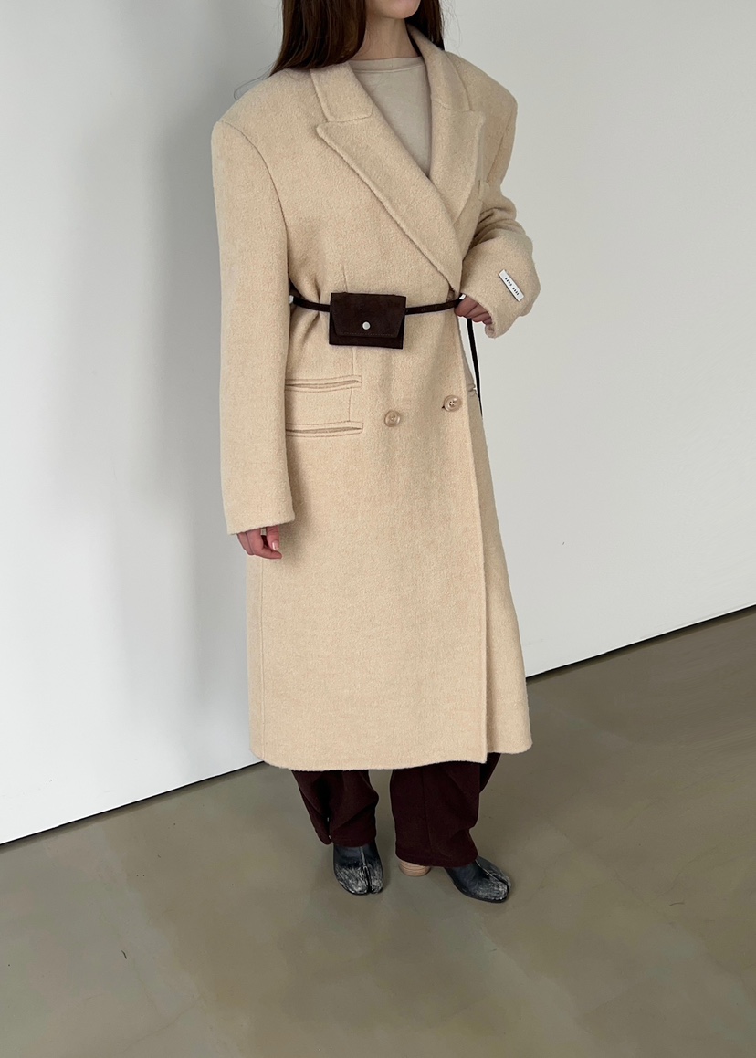 ANOTHER AVENUE東大門㊣代購女士新款人氣中長款大衣羊駝毛手工羊毛ANOTHER AVENUE中長款大衣