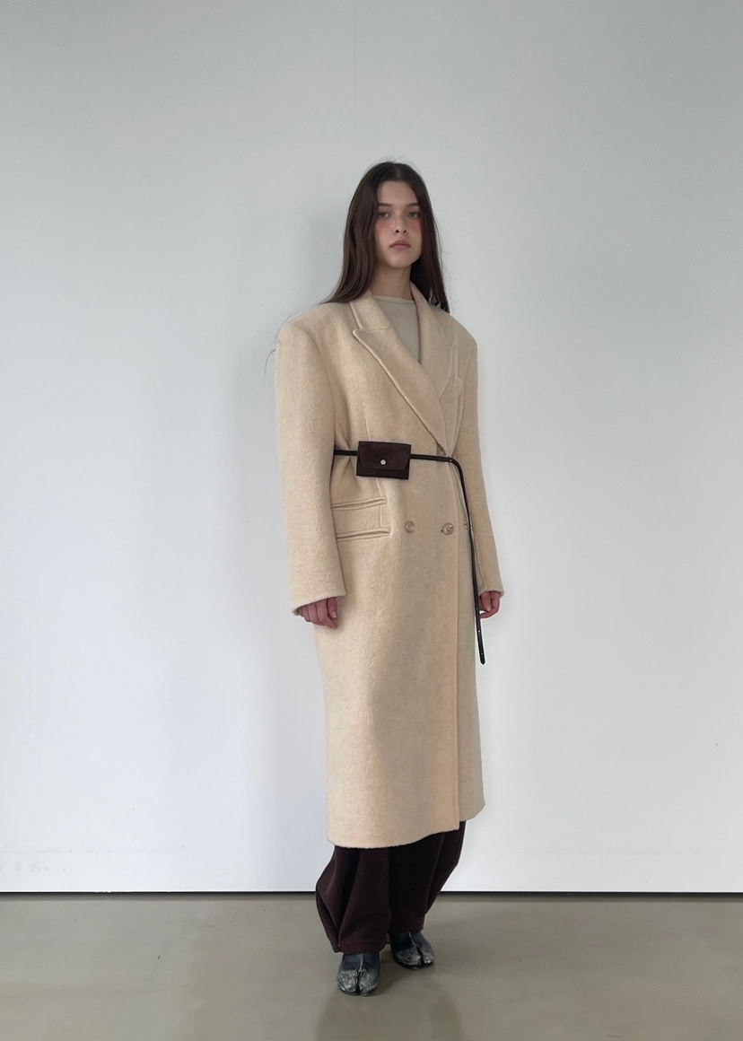 ANOTHER AVENUE東大門㊣代購女士新款人氣中長款大衣羊駝毛手工羊毛ANOTHER AVENUE中長款大衣