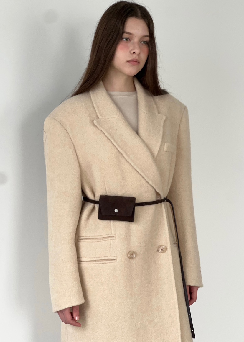 ANOTHER AVENUE東大門㊣代購女士新款人氣中長款大衣羊駝毛手工羊毛ANOTHER AVENUE中長款大衣