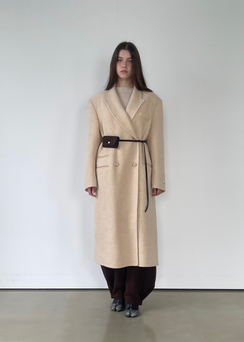 ANOTHER AVENUE東大門㊣代購女士新款人氣中長款大衣羊駝毛手工羊毛ANOTHER AVENUE中長款大衣