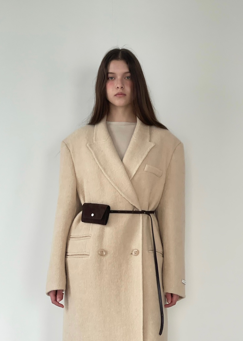 ANOTHER AVENUE東大門㊣代購女士新款人氣中長款大衣羊駝毛手工羊毛ANOTHER AVENUE中長款大衣