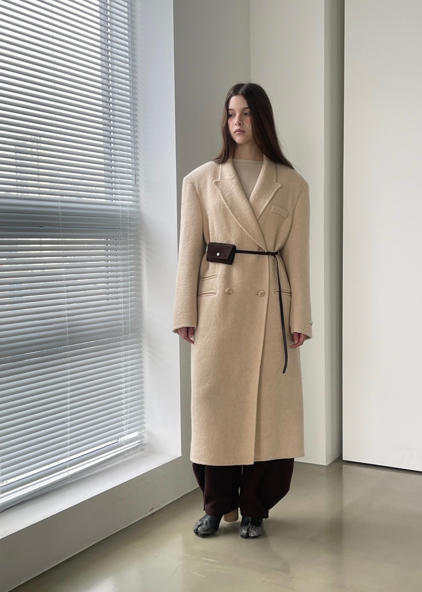 ANOTHER AVENUE東大門㊣代購女士新款人氣中長款大衣羊駝毛手工羊毛ANOTHER AVENUE中長款大衣