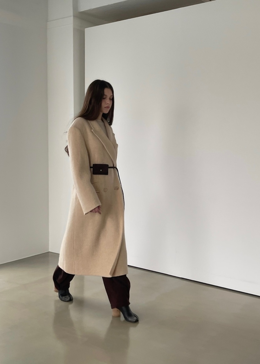 ANOTHER AVENUE東大門㊣代購女士新款人氣中長款大衣羊駝毛手工羊毛ANOTHER AVENUE中長款大衣