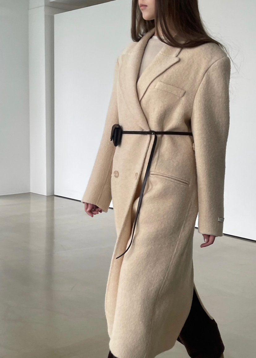 ANOTHER AVENUE東大門㊣代購女士新款人氣中長款大衣羊駝毛手工羊毛ANOTHER AVENUE中長款大衣