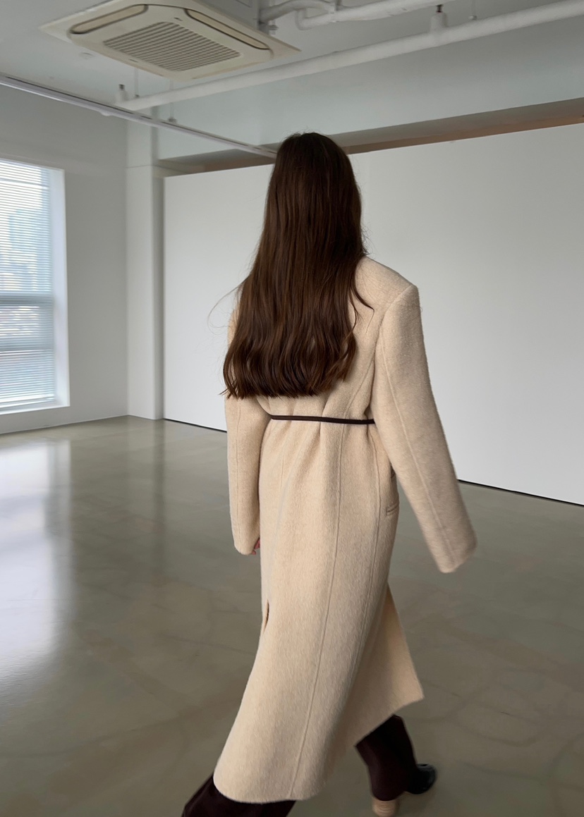 ANOTHER AVENUE東大門㊣代購女士新款人氣中長款大衣羊駝毛手工羊毛ANOTHER AVENUE中長款大衣