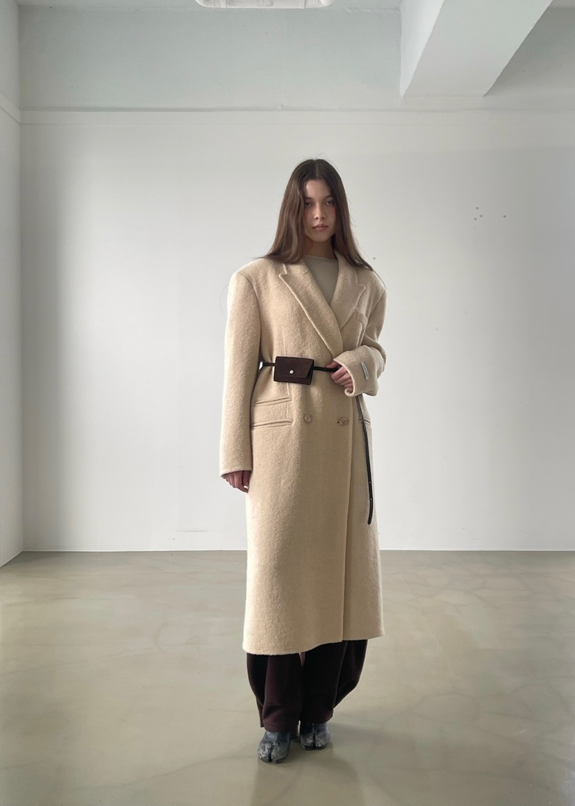 ANOTHER AVENUE東大門㊣代購女士新款人氣中長款大衣羊駝毛手工羊毛ANOTHER AVENUE中長款大衣