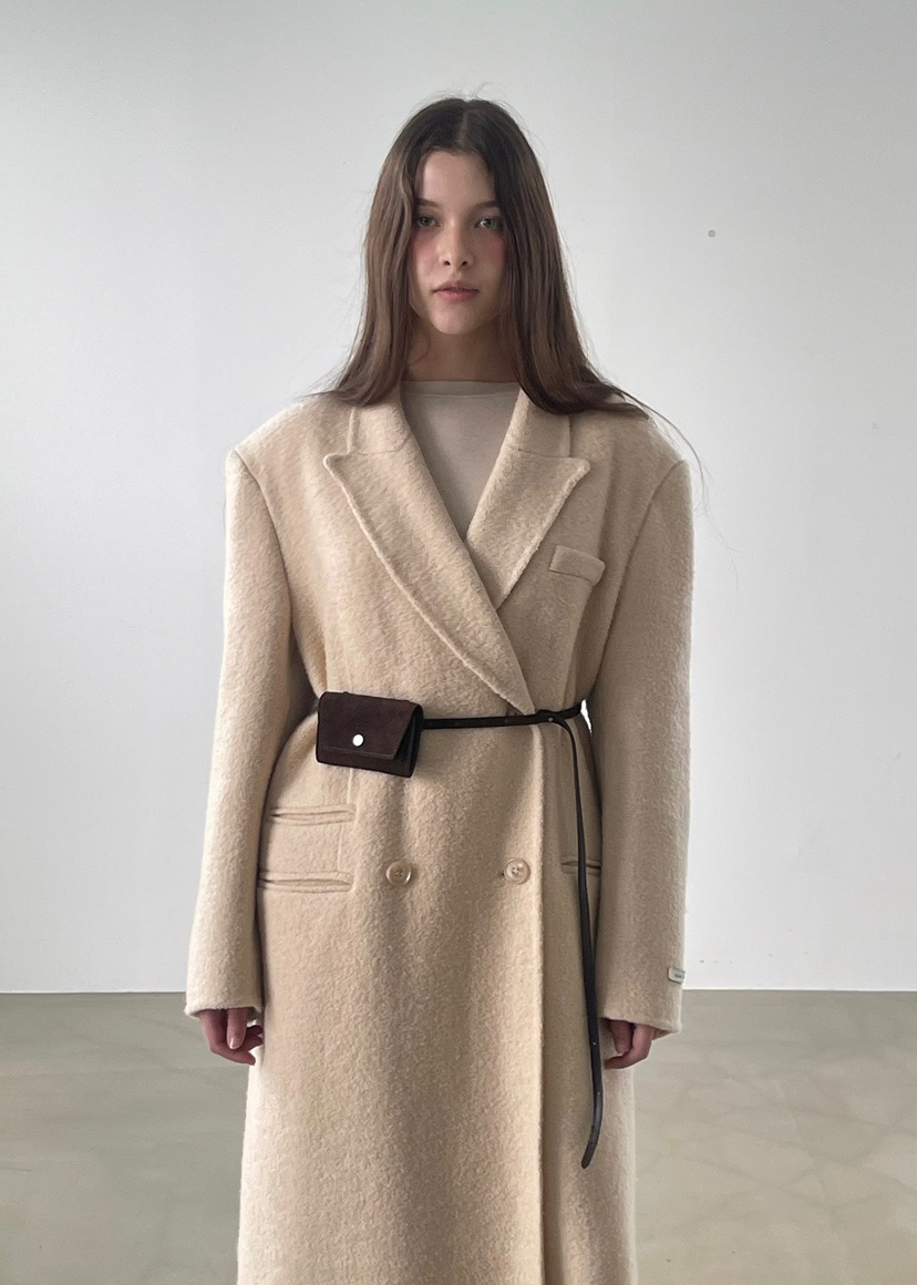 ANOTHER AVENUE東大門㊣代購女士新款人氣中長款大衣羊駝毛手工羊毛ANOTHER AVENUE中長款大衣