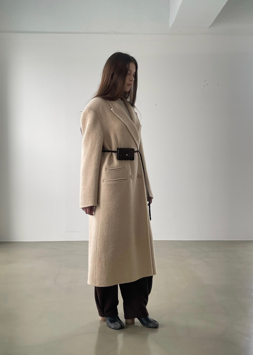 ANOTHER AVENUE東大門㊣代購女士新款人氣中長款大衣羊駝毛手工羊毛ANOTHER AVENUE中長款大衣