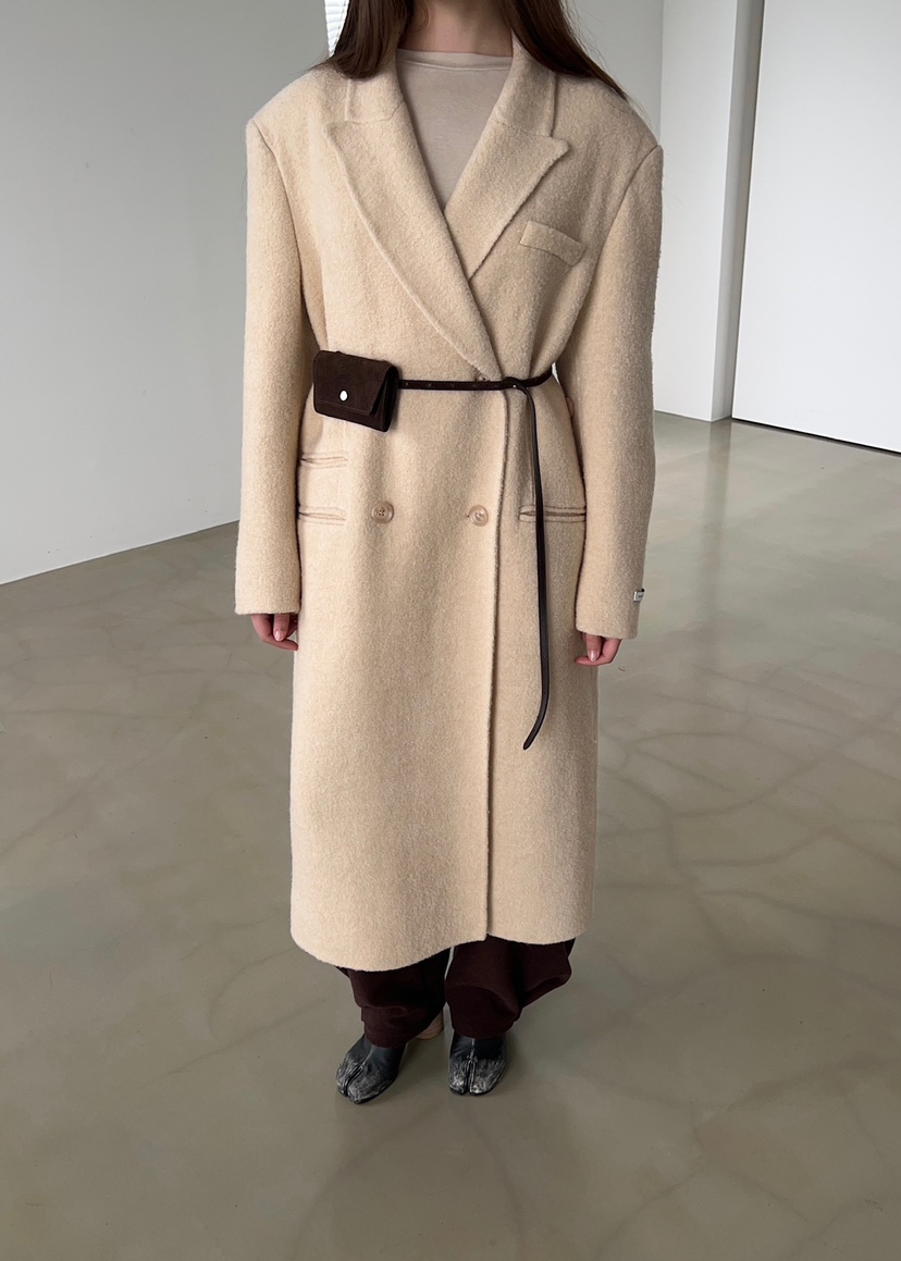 ANOTHER AVENUE東大門㊣代購女士新款人氣中長款大衣羊駝毛手工羊毛ANOTHER AVENUE中長款大衣