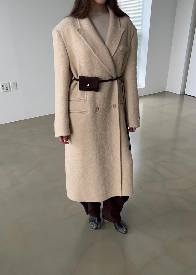 ANOTHER AVENUE東大門㊣代購女士新款人氣中長款大衣羊駝毛手工羊毛ANOTHER AVENUE中長款大衣