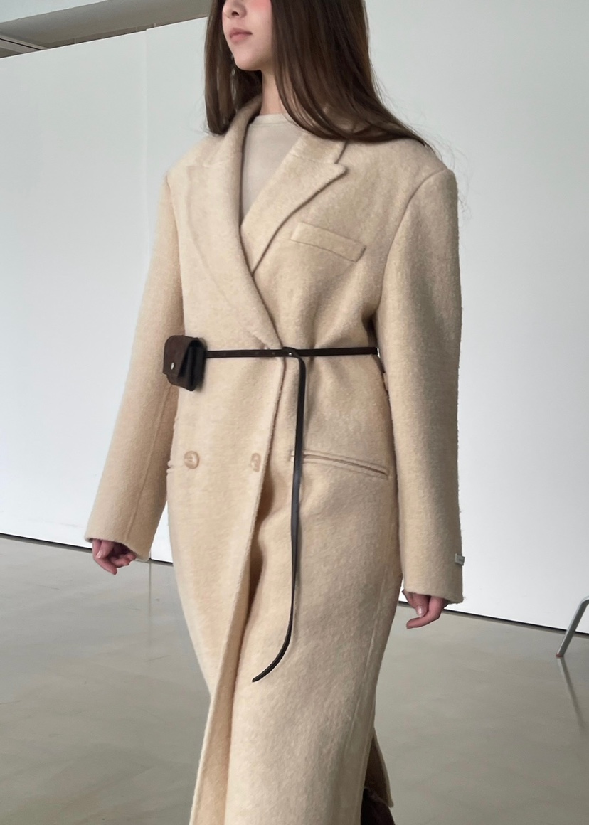 ANOTHER AVENUE東大門㊣代購女士新款人氣中長款大衣羊駝毛手工羊毛ANOTHER AVENUE中長款大衣