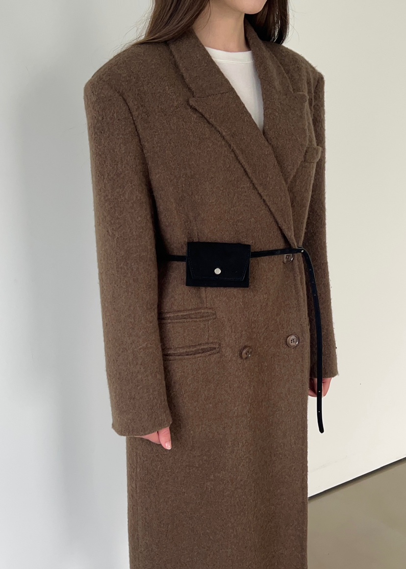 ANOTHER AVENUE東大門㊣代購女士新款人氣中長款大衣羊駝毛手工羊毛ANOTHER AVENUE中長款大衣