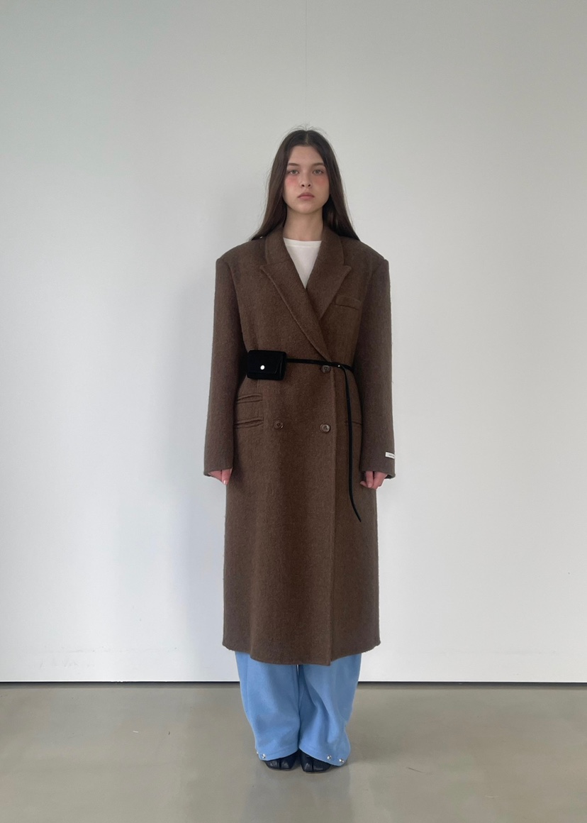 ANOTHER AVENUE東大門㊣代購女士新款人氣中長款大衣羊駝毛手工羊毛ANOTHER AVENUE中長款大衣