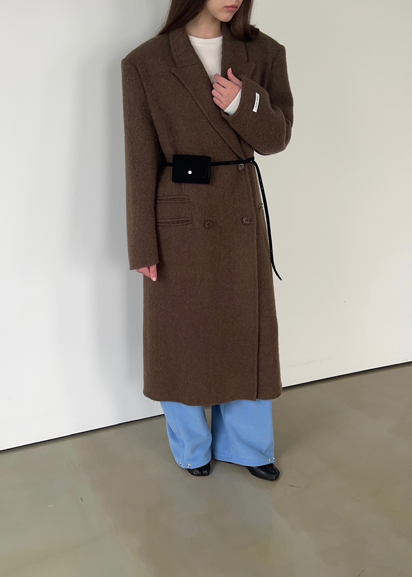 ANOTHER AVENUE東大門㊣代購女士新款人氣中長款大衣羊駝毛手工羊毛ANOTHER AVENUE中長款大衣