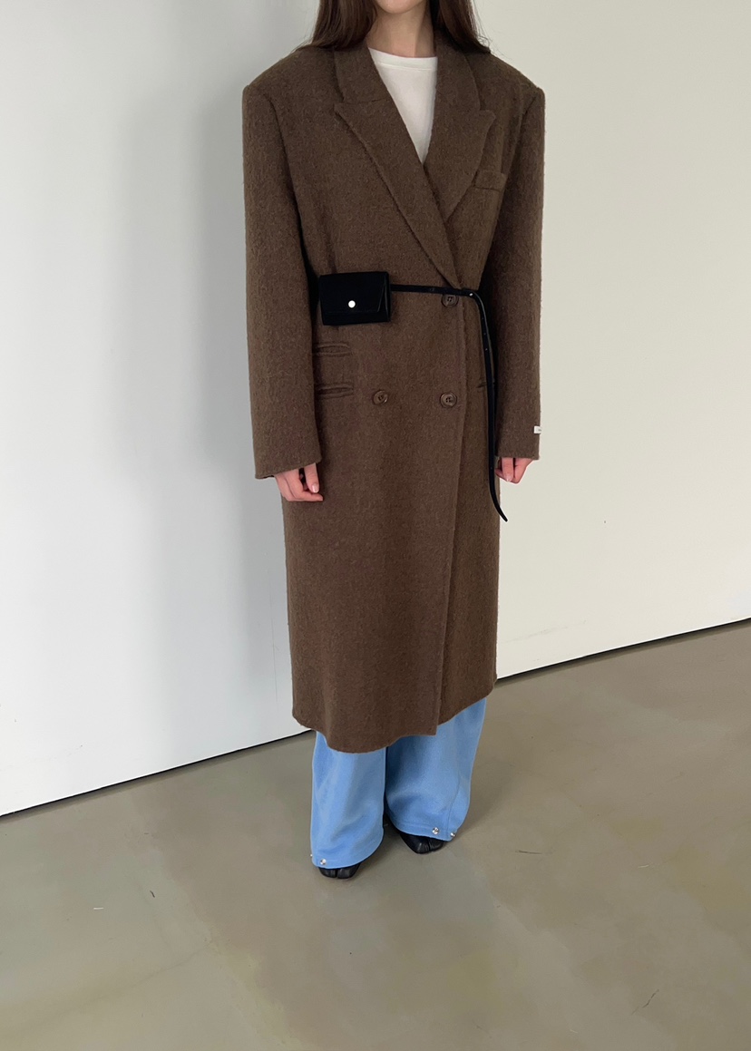 ANOTHER AVENUE東大門㊣代購女士新款人氣中長款大衣羊駝毛手工羊毛ANOTHER AVENUE中長款大衣