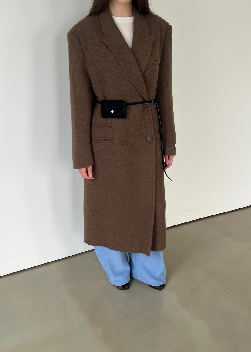 ANOTHER AVENUE東大門㊣代購女士新款人氣中長款大衣羊駝毛手工羊毛ANOTHER AVENUE中長款大衣