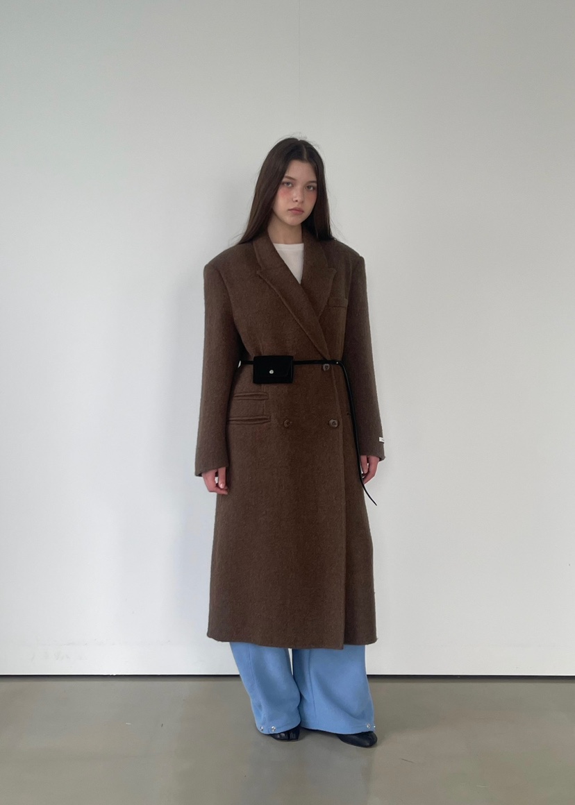 ANOTHER AVENUE東大門㊣代購女士新款人氣中長款大衣羊駝毛手工羊毛ANOTHER AVENUE中長款大衣