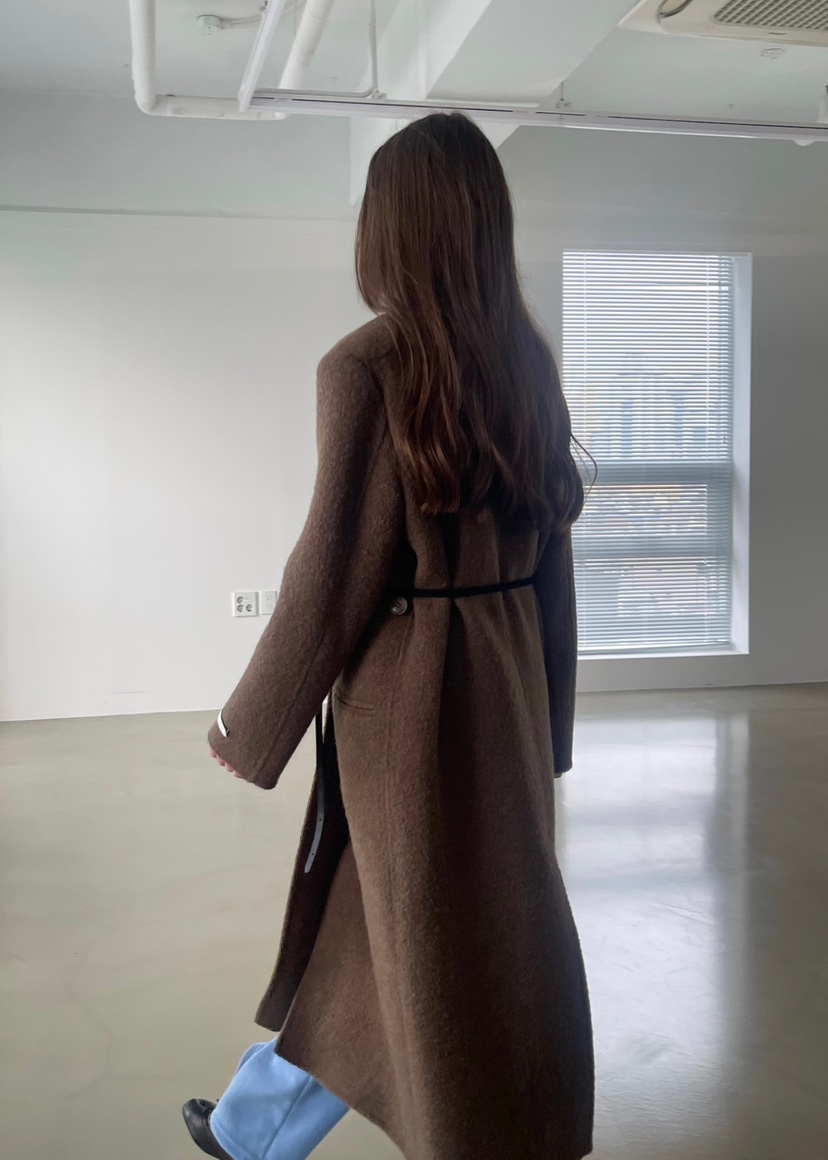 ANOTHER AVENUE東大門㊣代購女士新款人氣中長款大衣羊駝毛手工羊毛ANOTHER AVENUE中長款大衣