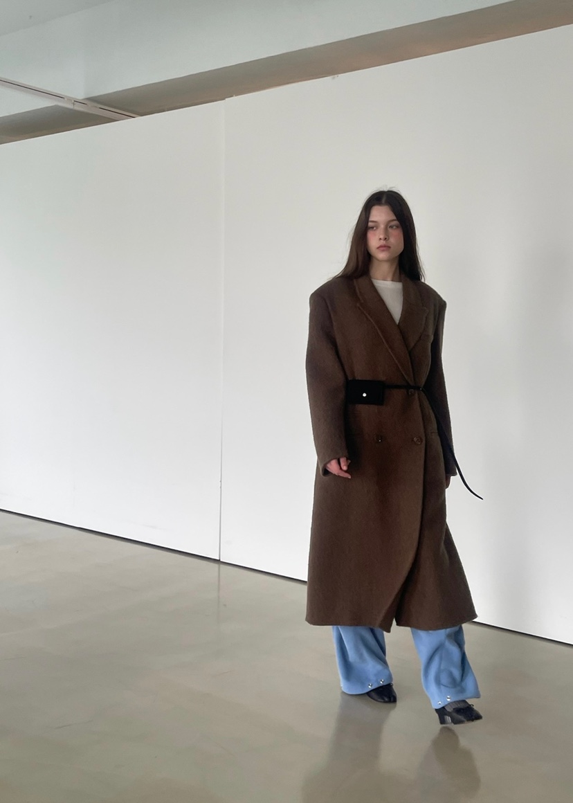 ANOTHER AVENUE東大門㊣代購女士新款人氣中長款大衣羊駝毛手工羊毛ANOTHER AVENUE中長款大衣