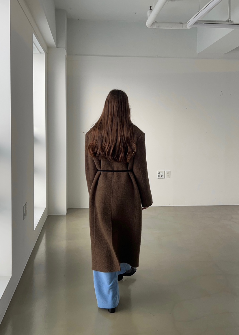 ANOTHER AVENUE東大門㊣代購女士新款人氣中長款大衣羊駝毛手工羊毛ANOTHER AVENUE中長款大衣