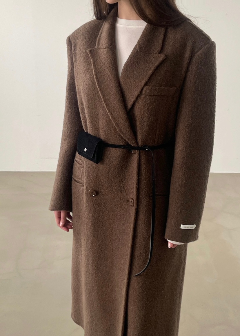 ANOTHER AVENUE東大門㊣代購女士新款人氣中長款大衣羊駝毛手工羊毛ANOTHER AVENUE中長款大衣