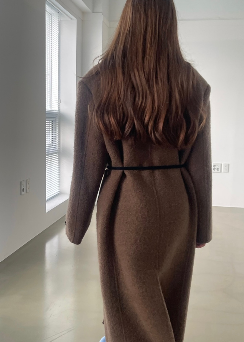 ANOTHER AVENUE東大門㊣代購女士新款人氣中長款大衣羊駝毛手工羊毛ANOTHER AVENUE中長款大衣