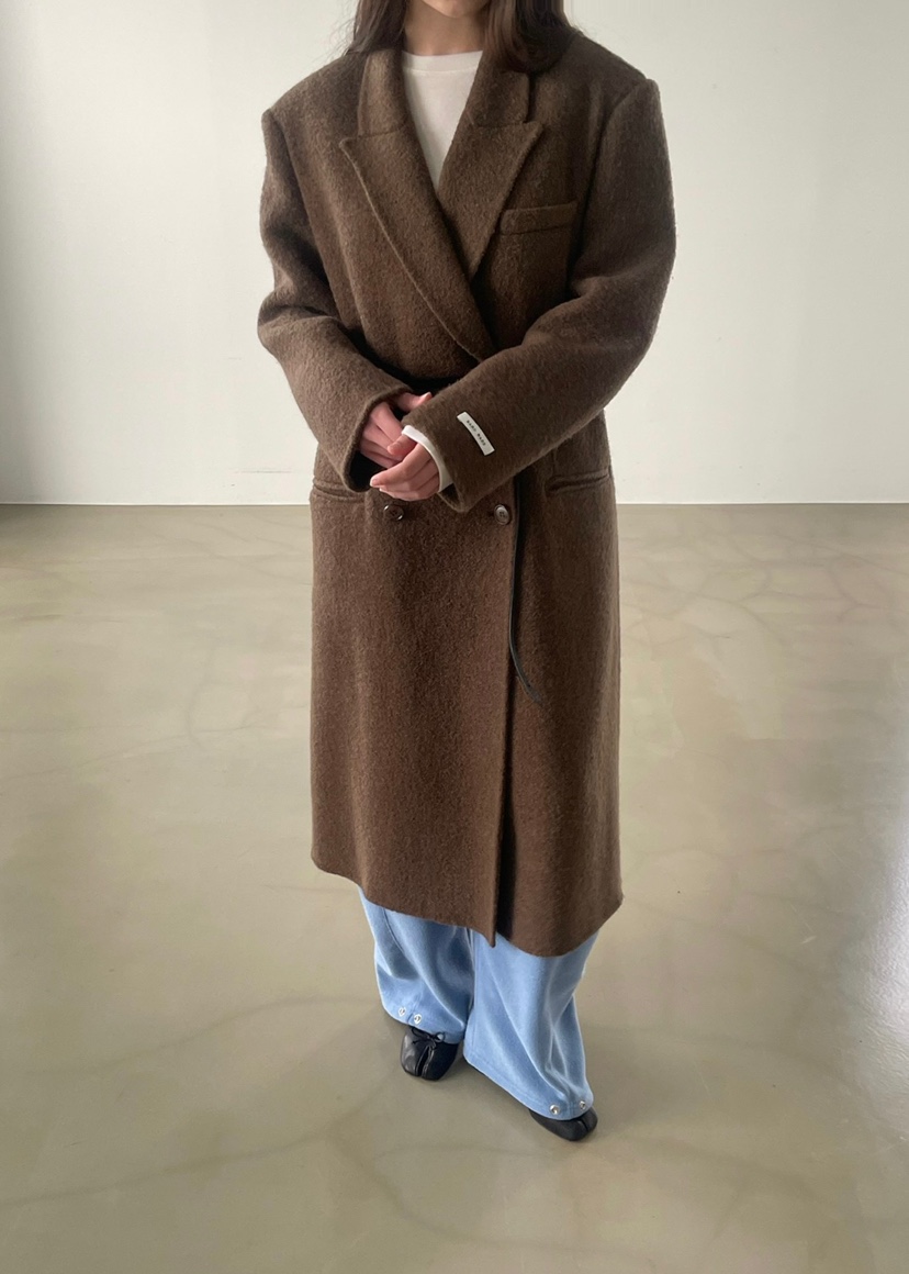 ANOTHER AVENUE東大門㊣代購女士新款人氣中長款大衣羊駝毛手工羊毛ANOTHER AVENUE中長款大衣